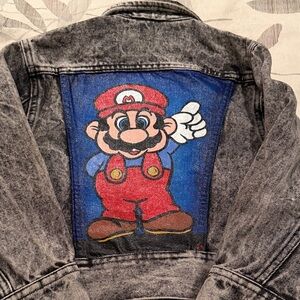 Lee Authentic Black  hand painted Jean Jacket